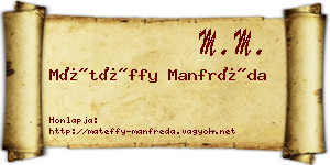 Mátéffy Manfréda névjegykártya